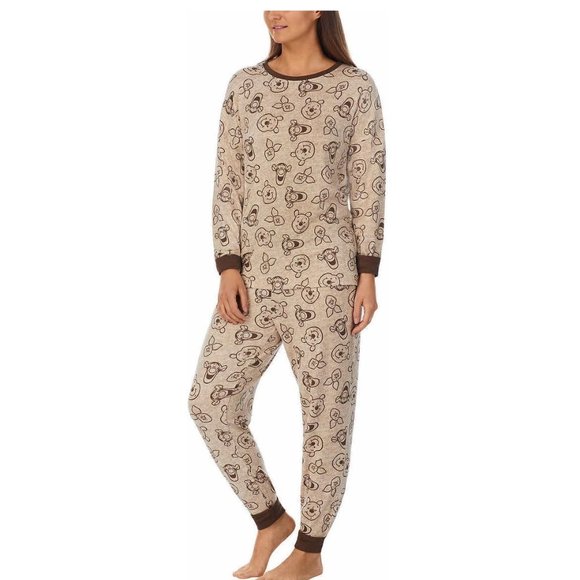 NWT Disney Women 2 Piece Short Sleeve Shirt & Pants Pajama Set Size L $60 FFF179 - Picture 1 of 4